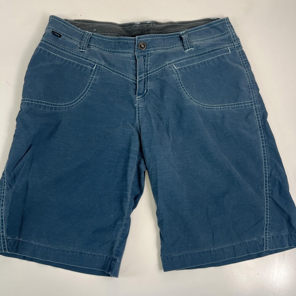 Kuhl Shorts Womens 14 Blue‎ Twill Bermuda Stretch Hiking Travel Outdoor Casual